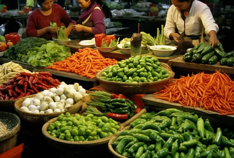 Fresh harvested vegetables in a basket
